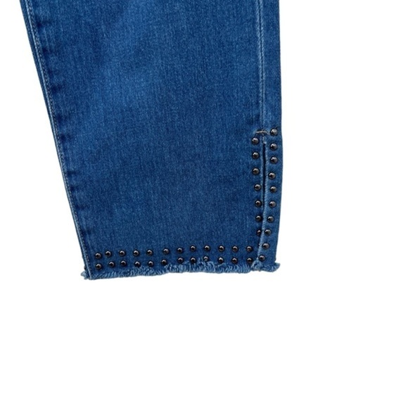 FRAME Denim Le High Straight Embellished Raw Hem Jeans - Picture 6 of 9